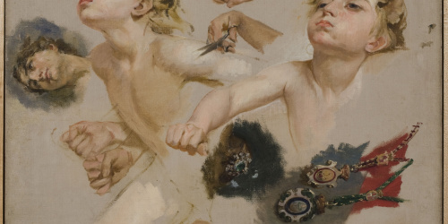 image for: Antoni Caba - Estudi de Zèfir per a «El triomf del Dia sobre la Nit precedit de l'Aurora» - Cap a 1882