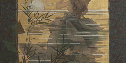 Alexandre de Riquer - Composició amb nimfa alada davant la sortida del sol - 1887 image for: Alexandre de Riquer - Composició amb nimfa alada davant la sortida del sol - 1887