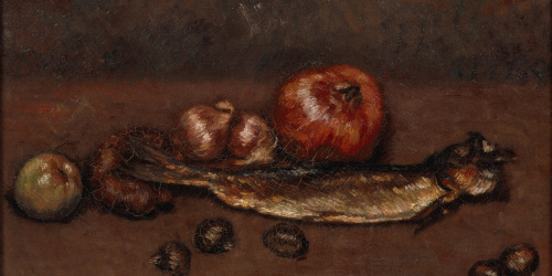 image for: Isidre Nonell - Natura morta amb cebes i arengada - Barcelona, 1910