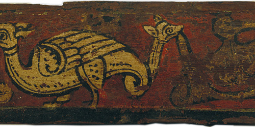image for: Anònim. Catalunya - Tauleta d&#039;enteixinat amb animal fantàstic devorant motius vegetals - Finals del segle XIII