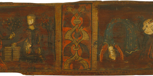 image for: Anònim. Catalunya - Tauleta d&#039;enteixinat amb escenes de galanteig i dansa - Cap a 1300