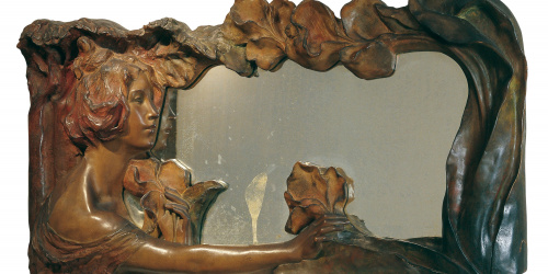 image for: Pablo Gargallo - Marc de mirall amb noia i lliris - Cap a 1903