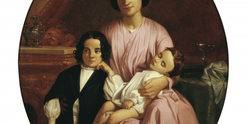 image for: Claudi Lorenzale - Retrat de la dona i els fills del pintor - Barcelona, cap a 1860-1865