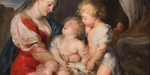 image for: Peter Paulus Rubens - La Mare de Déu i el Nen amb santa Isabel i sant Joanet - Cap a 1618