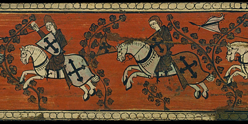 image for: Anònim. Aragó - Taula d&#039;enteixinat amb genets - Segle XIV