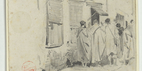 image for: Marià Fortuny - Barrio judío Tetuán (Marroquins davant d&#039;una botiga) - 1860