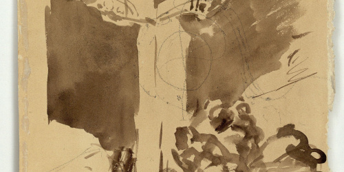 image for: Marià Fortuny - Detall de porxada (anvers) / Pati de l&#039;Alberca de Granada (revers) - Cap a 1867-1872