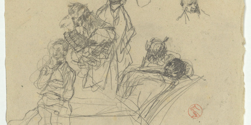 image for: Marià Fortuny - Estudi per al quadre «El jardí dels poetes» - Cap a 1871