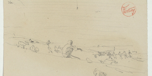 image for: Marià Fortuny - Marroquins a la platja - Cap a 1860