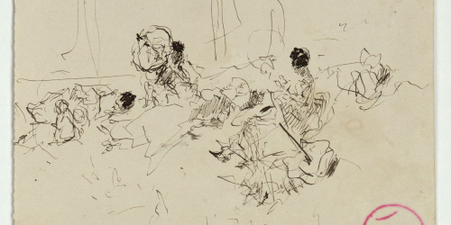 image for: Marià Fortuny - Estudi per al quadre «Platja de Portici» (anvers) / Estudi per al quadre «Platja de Portici» (revers) - Cap a 1874