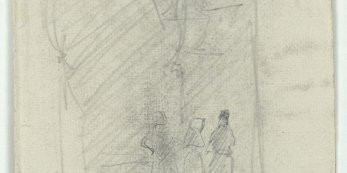 image for: Marià Fortuny - Porta d&#039;estil musulmà i figures - Cap a 1871