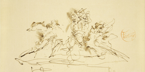 image for: Marià Fortuny - Estudi per al quadre «L&#039;elecció de la model» (anvers) / Estudi per al quadre «L&#039;elecció de la model» (revers) - Cap a 1868-1870