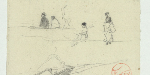 image for: Marià Fortuny - Croquis de figures i fanal - Cap a 1870-1872