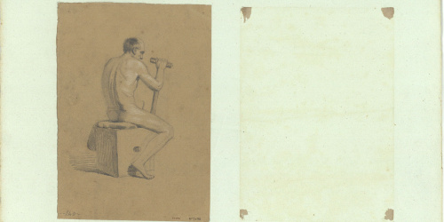 image for: Marià Fortuny - Estudi acadèmic de nu masculí - Cap a 1856-1858