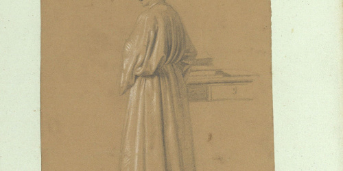 image for: Marià Fortuny - Estudi acadèmic de figura masculina - Cap a 1856-1858