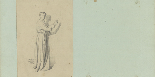 image for: Marià Fortuny - Estudi acadèmic de figura masculina - Cap a 1856-1858