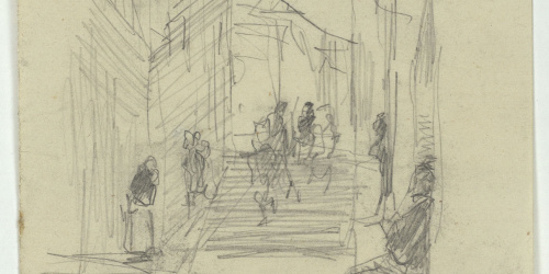 image for: Marià Fortuny - Figures en un carrer - Cap a 1867-1872