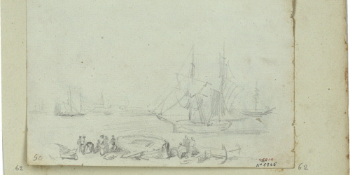 image for: Marià Fortuny - Moll amb figures - Cap a 1853-1856