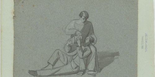 image for: Marià Fortuny - Estudi acadèmic de figures masculines - Cap a 1856-1858