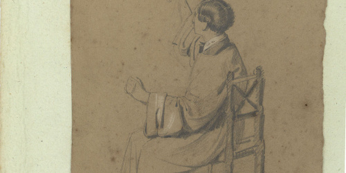 image for: Marià Fortuny - Estudi acadèmic de figura masculina - Cap a 1856-1858