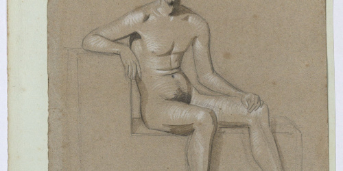 image for: Marià Fortuny - Estudi acadèmic de nu masculí - Cap a 1856-1858