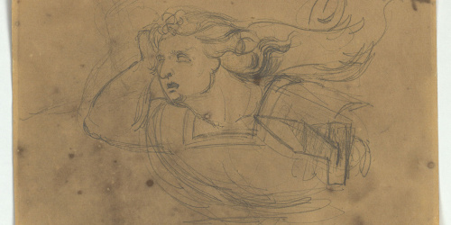 image for: Marià Fortuny - Estudi de figura amb una llança - Cap a 1856-1858