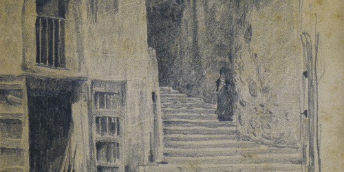 image for: Santiago Rusiñol - Carrer de poble. Granada [?] - Cap a 1895