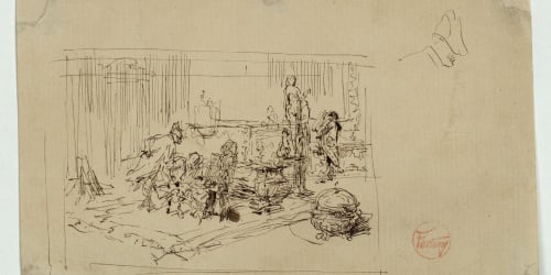 image for: Marià Fortuny - Estudi per al quadre «El col·leccionista d&#039;estampes» - Cap a 1863-1867