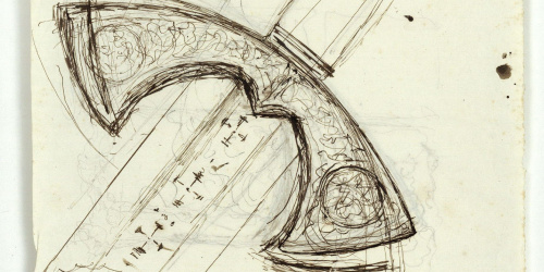 image for: Marià Fortuny - Espasa d&#039;estil musulmà (anvers) / Espasa d&#039;estil musulmà i figura (revers) - Cap a 1870-1872