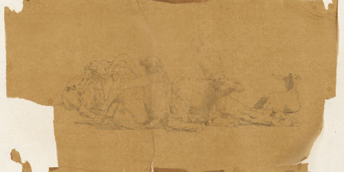 image for: Marià Fortuny - Calc de l&#039;aquarel·la «El cameller» - Cap a 1862-1865