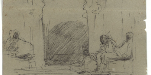 image for: Marià Fortuny - Marroquins i edifici d&#039;estil musulmà - Cap a 1860-1862