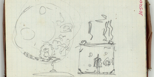 image for: Marià Fortuny - Croquis inconcrets (anvers) / Roques (revers) - Cap a 1868-1872