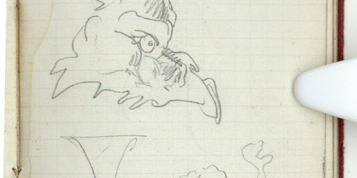 image for: Marià Fortuny - Màscara [?] i copa (anvers) / Motiu campaniforme (revers) - Cap a 1868-1872