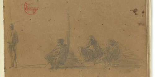 image for: Marià Fortuny - Figures masculines assegudes - Cap a 1863-1866