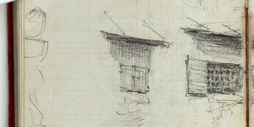 image for: Marià Fortuny - Carrer (anvers) / Esbós de figura (revers) - Cap a 1868-1872