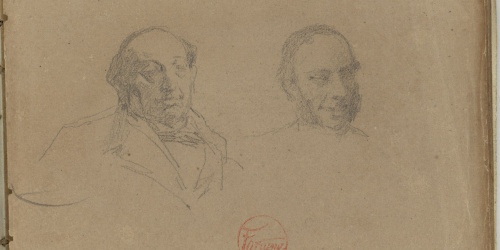 image for: Marià Fortuny - Retrats masculins (anvers) / Vas (revers) - Cap a 1863-1866
