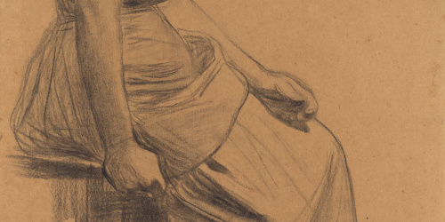 image for: Joan Llimona - Figura femenina (anvers) / Croquis de figura femenina (revers) - 1896