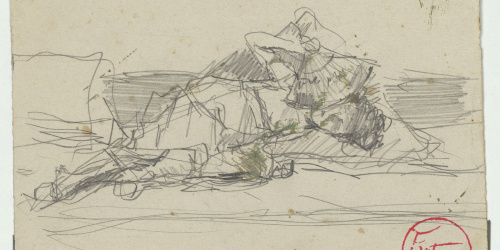 image for: Marià Fortuny - Estudi per al quadre «Els fills del pintor en un saló japonès» (anvers) / Estudi per al quadre «Els fills del pintor en un saló japonès» (revers) - Cap a 1874