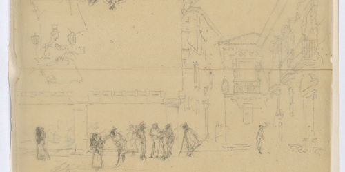 image for: Marià Fortuny - Calc de l'estudi per al quadre «L'Ajuntament vell de Granada» - Cap a 1872