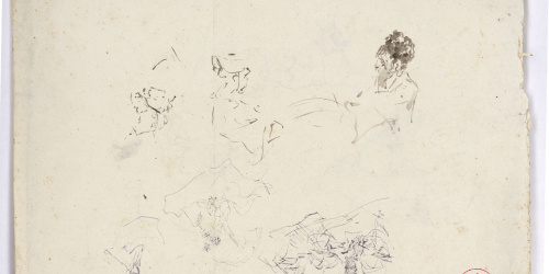 image for: Marià Fortuny - Estudi per al quadre «Platja de Portici» (anvers) / Estudi per al quadre «Platja de Portici» (revers) - Cap a 1874