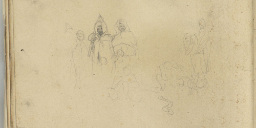 image for: Marià Fortuny - Estudi per a l&#039;aquarel·la «Vista de la ciutat de Tànger des del soc» - Cap a 1862