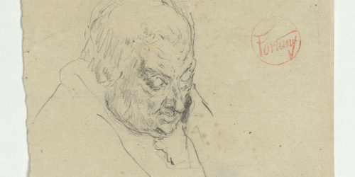 image for: Marià Fortuny - Estudi per al gravat «Dos cardenals» o «Retrat d'un bisbe» - Cap a 1863-1866