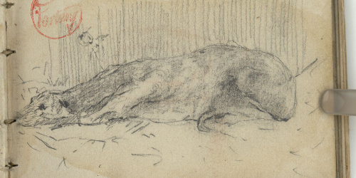 image for: Marià Fortuny - Estudi per a les aquarel·les «El venedor de tapissos» o «Amics fidels» - Cap a 1870