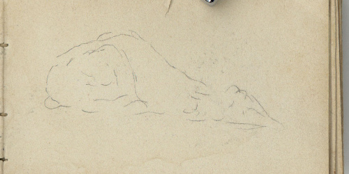 image for: Marià Fortuny - Estudi per a les aquarel·les «El venedor de tapissos» o «Amics fidels» - Cap a 1870