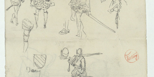 image for: Marià Fortuny - Civitas urbis terraris (anvers) / Croquis inconcret (revers) - Cap a 1867-1872