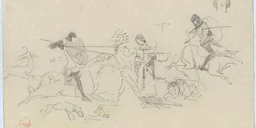 Marià Fortuny - Estudi per al quadre «La matança dels Abenserraigs» - Cap a 1870 image for: Marià Fortuny - Estudi per al quadre «La matança dels Abenserraigs» - Cap a 1870