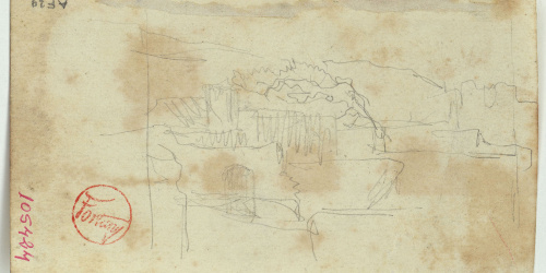 image for: Marià Fortuny - Esbós de paisatge marroquí (anvers) / Marroquins (revers) - Cap a 1860-1862