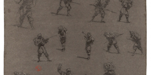 image for: Marià Fortuny - Soldats espanyols. Estudi per al quadre «La batalla de Tetuan» - Cap a 1863-1864