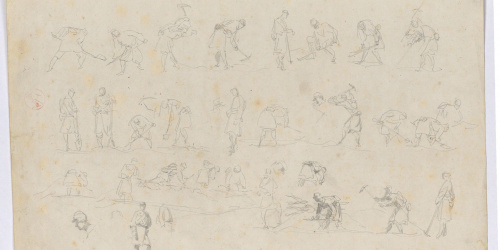 image for: Marià Fortuny - Esbossos de soldats en diverses actituds - Cap a 1860-1862