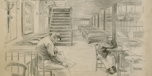 image for: Santiago Rusiñol - Esperant la clientela - 1891